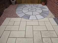 Old Priory paving and circle 